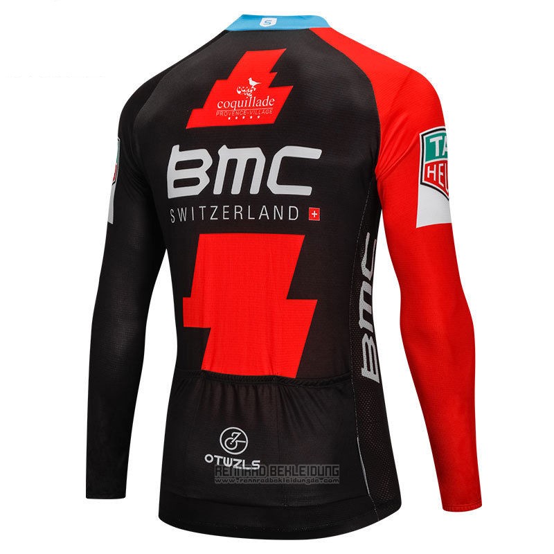 2018 Fahrradbekleidung BMC Rot und Shwarz Trikot Langarm und Tragerhose